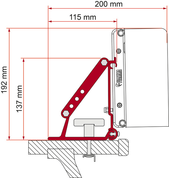 Fiamma F45, 50, 55 Araç Montaj Adaptör Kiti - 2