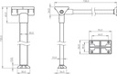 Mafsallı Masa Ayağı Üst 720mm Gümüş - 2