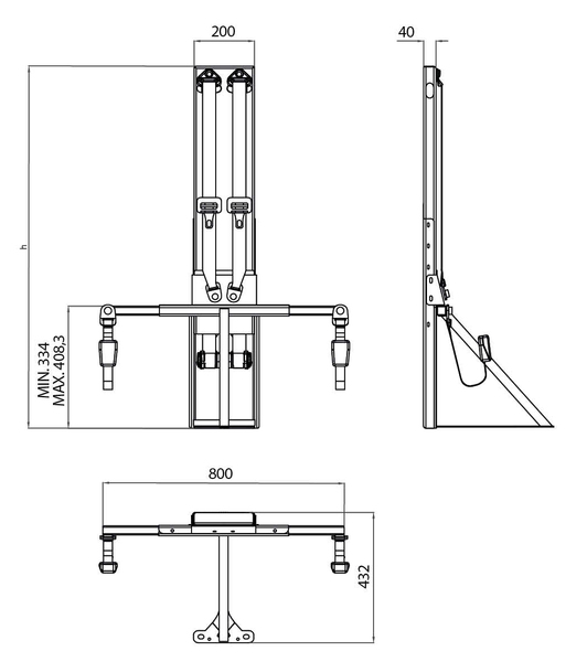 3 Nokta Emniyet Kemerli İskelet 800 mm - 3