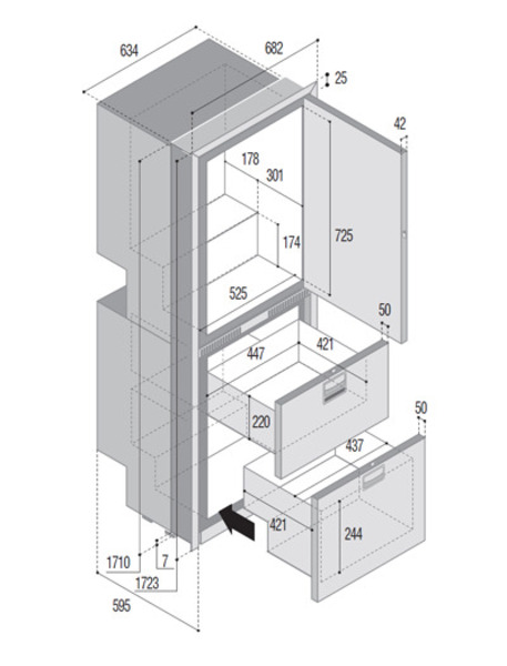 Vitrifrigo DRW360A Çekmeceli Buzdolabı (Paslanmaz) - 2