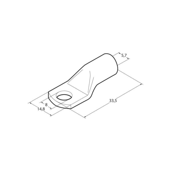 Sıkmalı Kablo Pabucu M8/16 mm² 5 Adet - 2