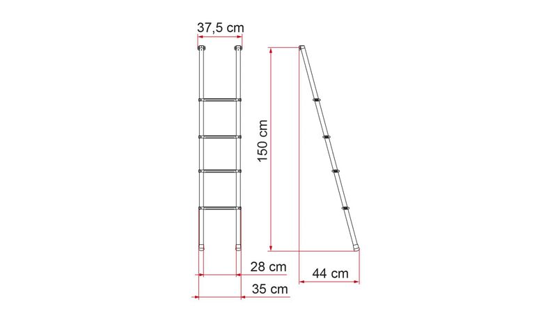 Alüminyum alkoven merdiveni 157,5cm - 2