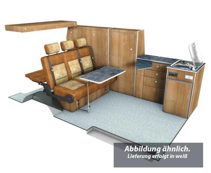 VW T5/6 uzun şasi TravelStyle beyaz, kompresörlü buzdolabı için