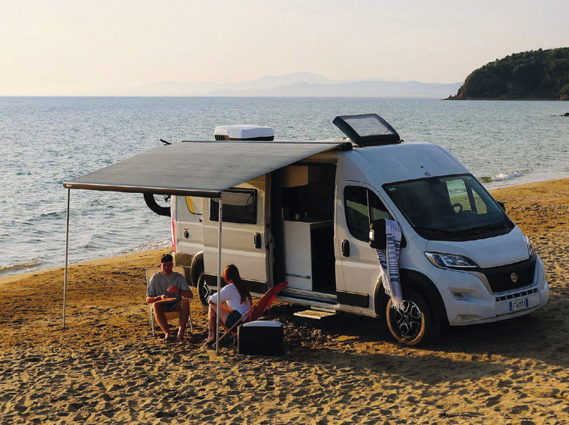 Fiamma F80S Çatı Tipi Tente Beyaz Kasa 3,2 m Gri Kumaş