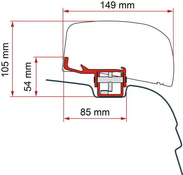 Adapter f.F40van VWT5/T6 Adaptör