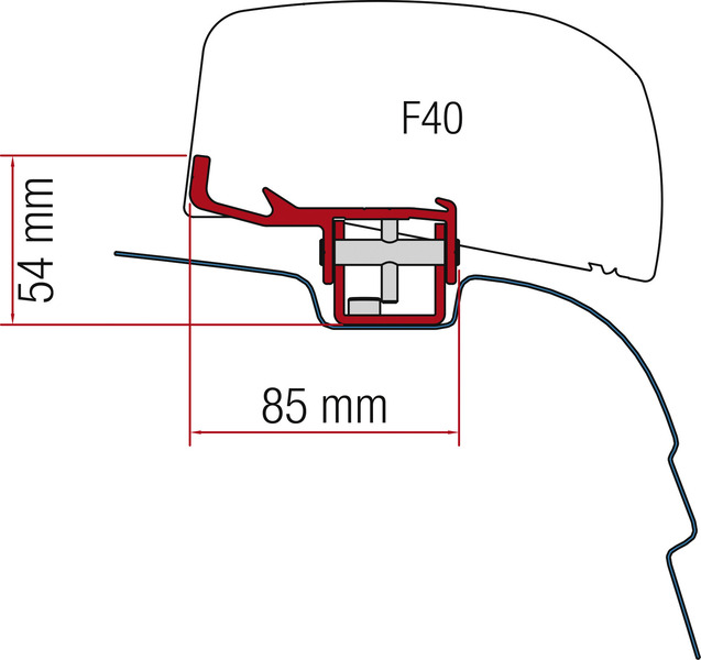 Adapt.f.F40van VWT5/T6 UK Adaptör