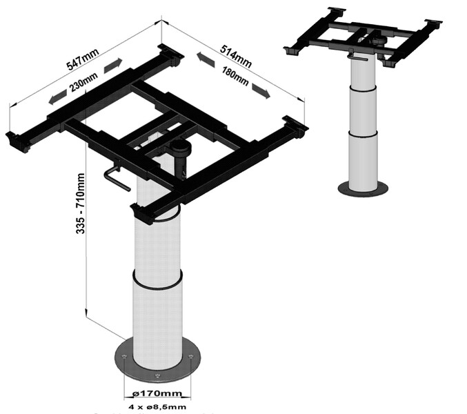 Tek Sütunlu Lift İskeleti 71 cm