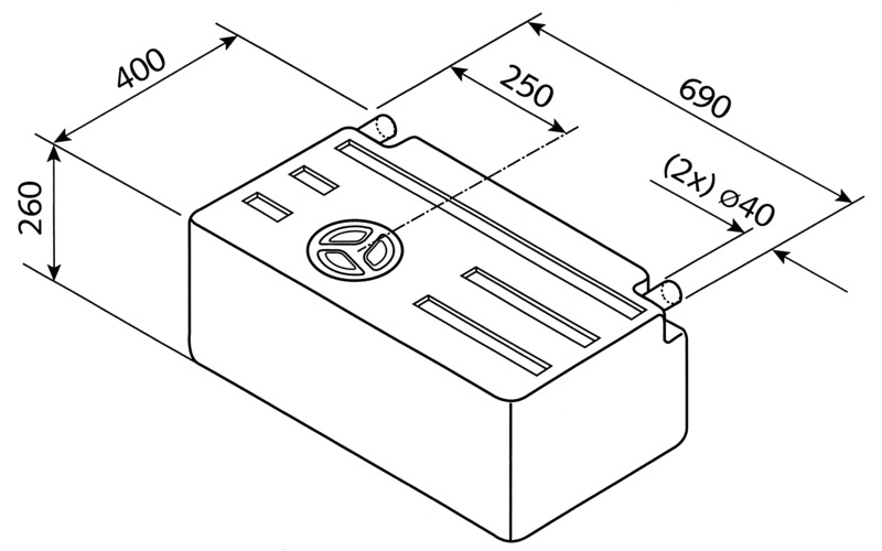 Su Tankı 63L, 69cm uzunluk 6-12