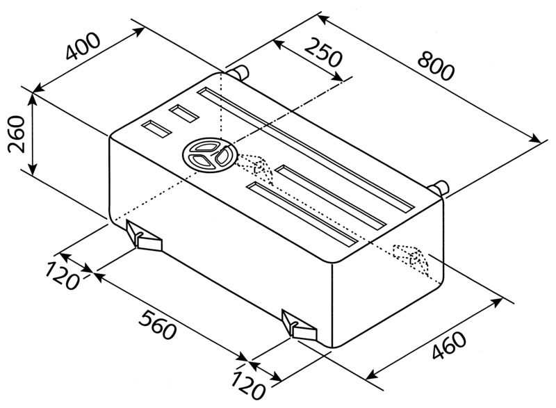 Su Tankı 75L, 80cm uzunluk 7-02