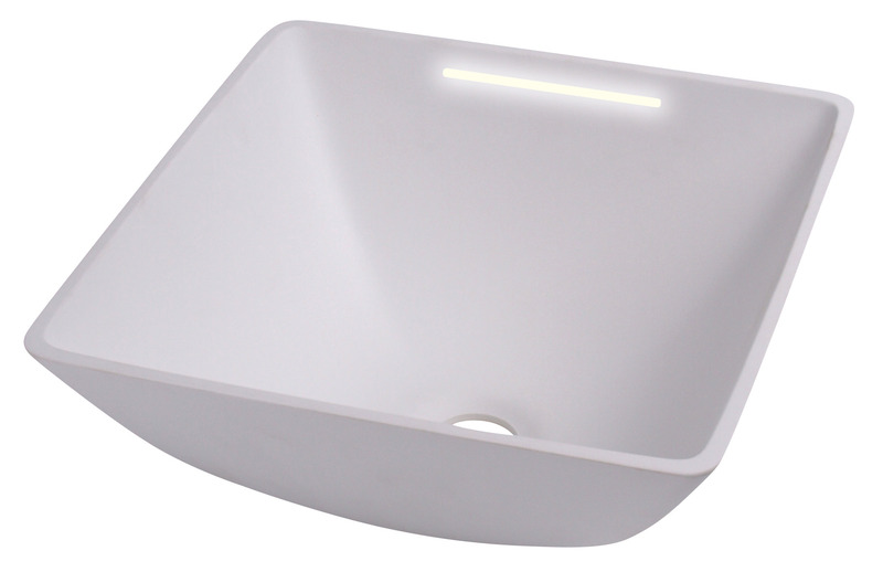 Köşeli Lavabo 290x290 Beyaz LED