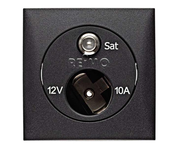 Antrasit Uydu Prizi ve 12V Soket