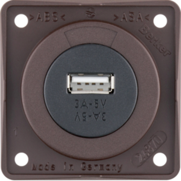 Kahverengi USB Ankastre Priz