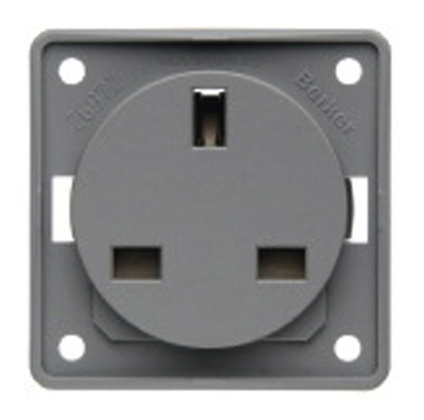 UK Tip Ankastre 230V Priz Açık Gri Blister