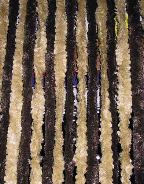 Peluş Kapı Perdesi 56x185 kahverengi/bej