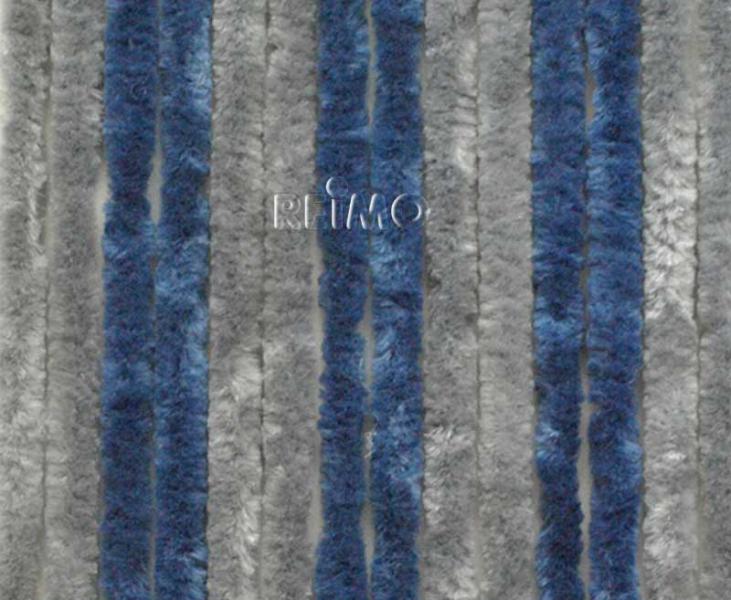 Peluş Kapı Perdesi 120x185 gri/mavi