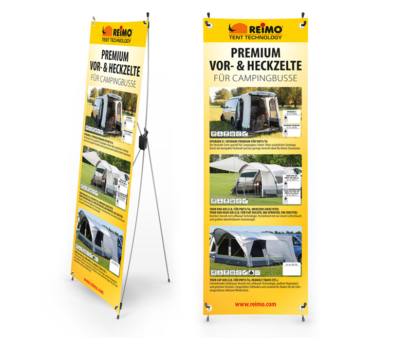 X-Banner Havalı Çadır Vans Almanca