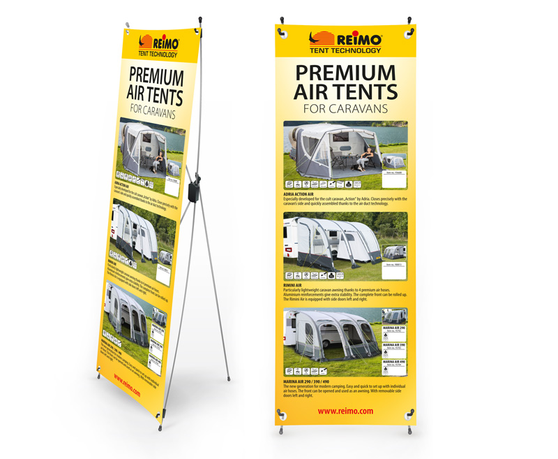 X-Banner Havalı Çadır Karavan İngilizce