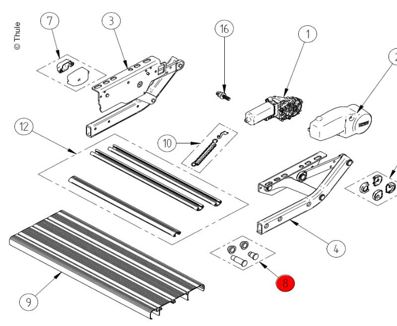 Thule V10 stepne perçin tamir seti