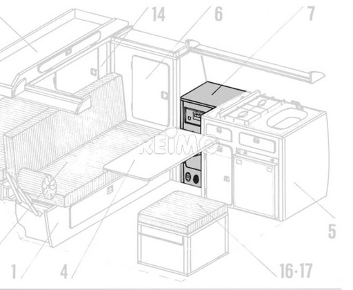 [REIMO-13211215] VW80 GSch. 1 Kapılı Elektrik Bloksuz Granit