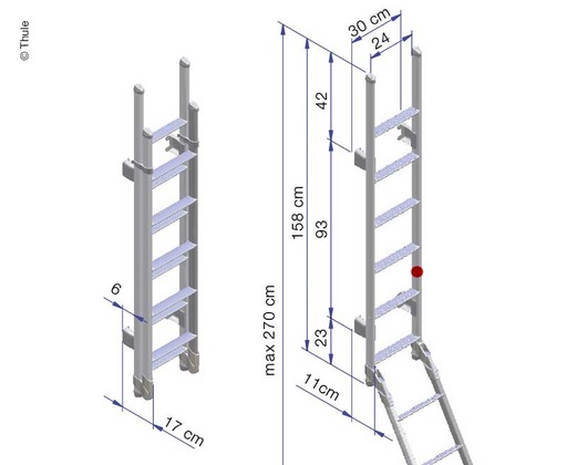 [REIMO-42003] Alüminyum merdiven 11 basamaklı katlanır