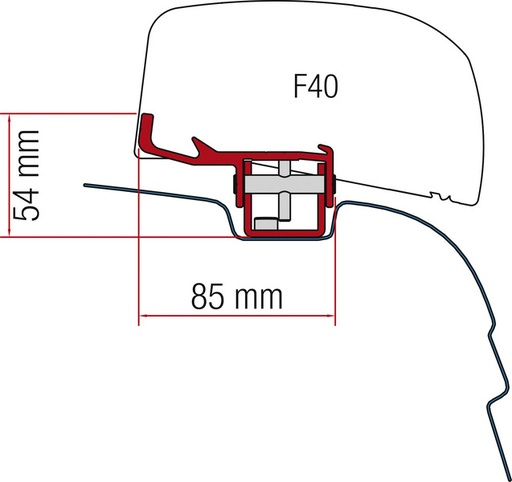 Adapt.f.F40van VWT5/T6 UK Adaptör