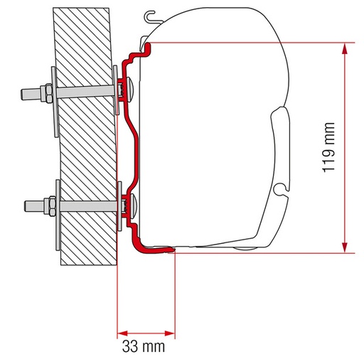 [REIMO-44480] Fiamma Adaptör F45/F70 Hymer-Kit
