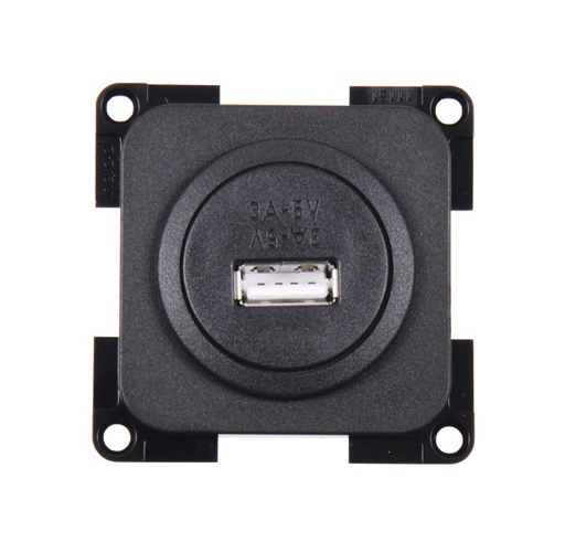 [REIMO-811827] USB Şarj Prizi Siyah Kayar Kapaklı (Blister)