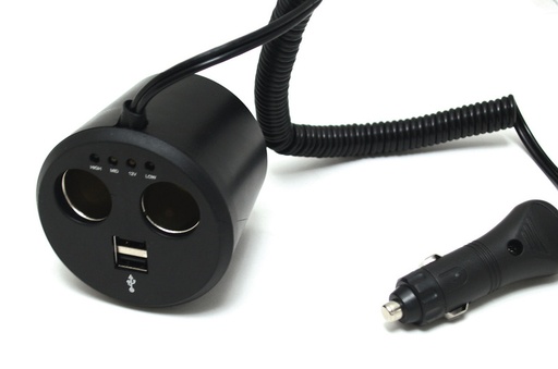[REIMO-81315] 12V Bardaklık Tipi Çift Soket ve Çift USB Dağıtıcı