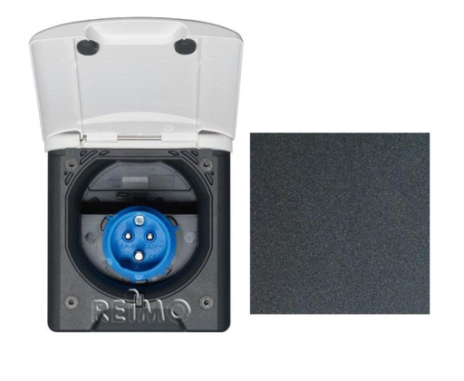 [REIMO-820375L] CEE Giriş Soketi, Mıknatıslı, Siyah, Kilitli