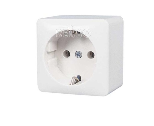 [REIMO-82076L] Sıva Üstü Priz 230V, Beyaz, Dökme