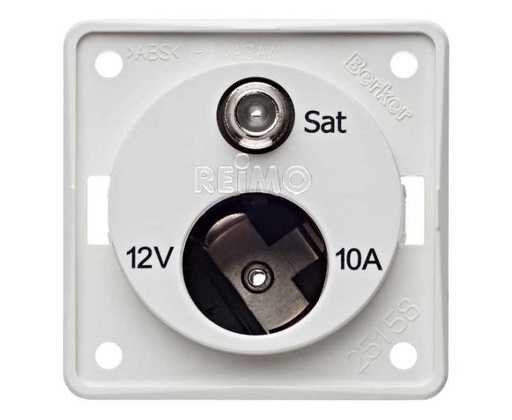 [REIMO-831601L] Beyaz Uydu Prizi ve 12V Soket